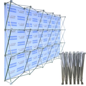 Custom 8x8 ft. Fabric Pop Up Display Stand for Trade Show Backdrop Booth Display Stand，with Carrying Bag