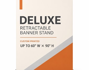 Custom Retractable Banner Stand with Print, Deluxe Roll Up Banner, Trade Show Display, Business Event Sign with Carry Bag