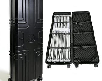 43 Inch Trade Show Carrying Case with Wheels, Hard Shell Banner Stand Transport Case for Retractable Displays & Booth Equipment