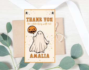 Editable Halloween Thank You Tag: Spooky Party Favor (Digital Download)