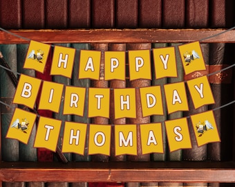 Wizard Birthday Banner, Magical Party Decor (Canva Template)