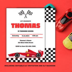 Racing Birthday Invitation, Editable F1 Birthday Invitation, F1 Speed Racer Party, Racer Birthday Party Invitation, Instant Download