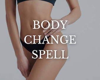 May include: A woman wearing a black sports bra and black underwear. The text "BODY CHANGE SPELL" is superimposed on the image.