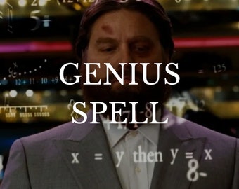 Könnte beinhalten: Ein Mann in einem grauen Anzug mit einem weißen Hemd und einer dunklen Krawatte. Er blickt mit ernster Miene in die Kamera. Der Text "GENIUS SPELL" ist über das Bild gelegt. Im Hintergrund sind mathematische Gleichungen zu sehen.