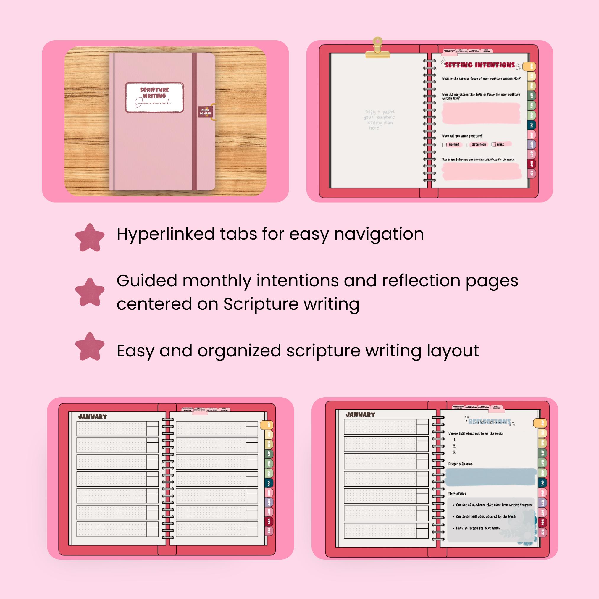 Scripture Writing Journal | Bible Study Journal | Digital Download - Etsy