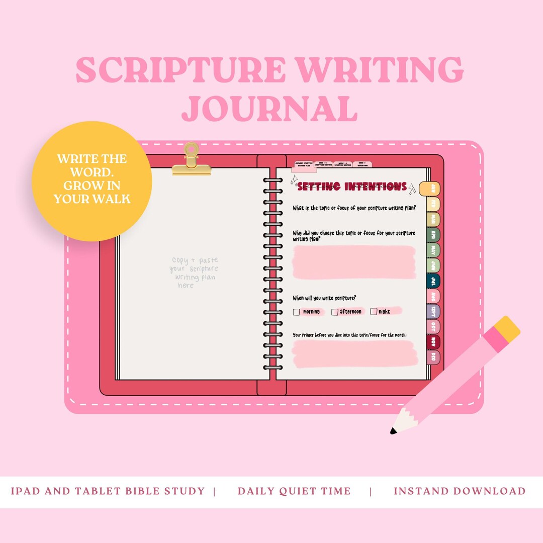Scripture Writing Journal | Bible Study Journal | Digital Download - Etsy
