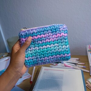 Mini Pouch | Handmade Crochet Zipper Pouch | Bible Study Essentials Bag | Quiet Time Organizer