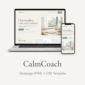 CalmCoach – Plantilla de sitio web de coaching ejecutivo (HTML + CSS de una página)