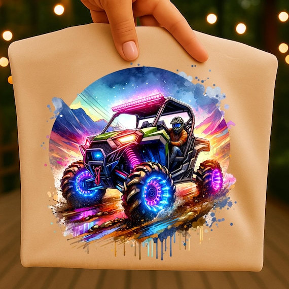 UTV Watercolor Sublimation Design: Kids Outdoors Four-Wheeler PNG (Digital Download)