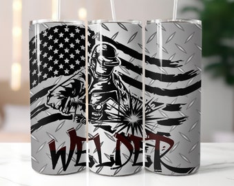 Welder 20 oz Skinny Tumbler Sublimation Digital Download PNG