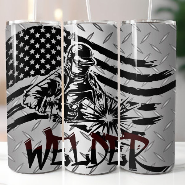 Welder 20 oz Skinny Tumbler Sublimation Digital Download PNG