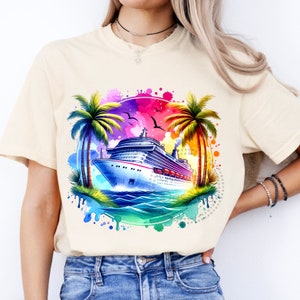 Cruise Watercolor Sublimation Digital Download PNG Vacation Design