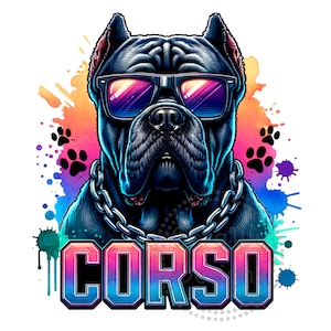 Cane Corso Dog Watercolor Sublimation Digital Download PNG Design Gift for Dog Lovers