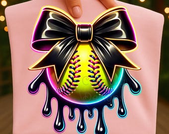 Softball Coquette Bow Sublimation Digital Download PNG Baseball Design