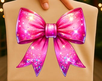 Pink Coquette Bow PNG Digital Download