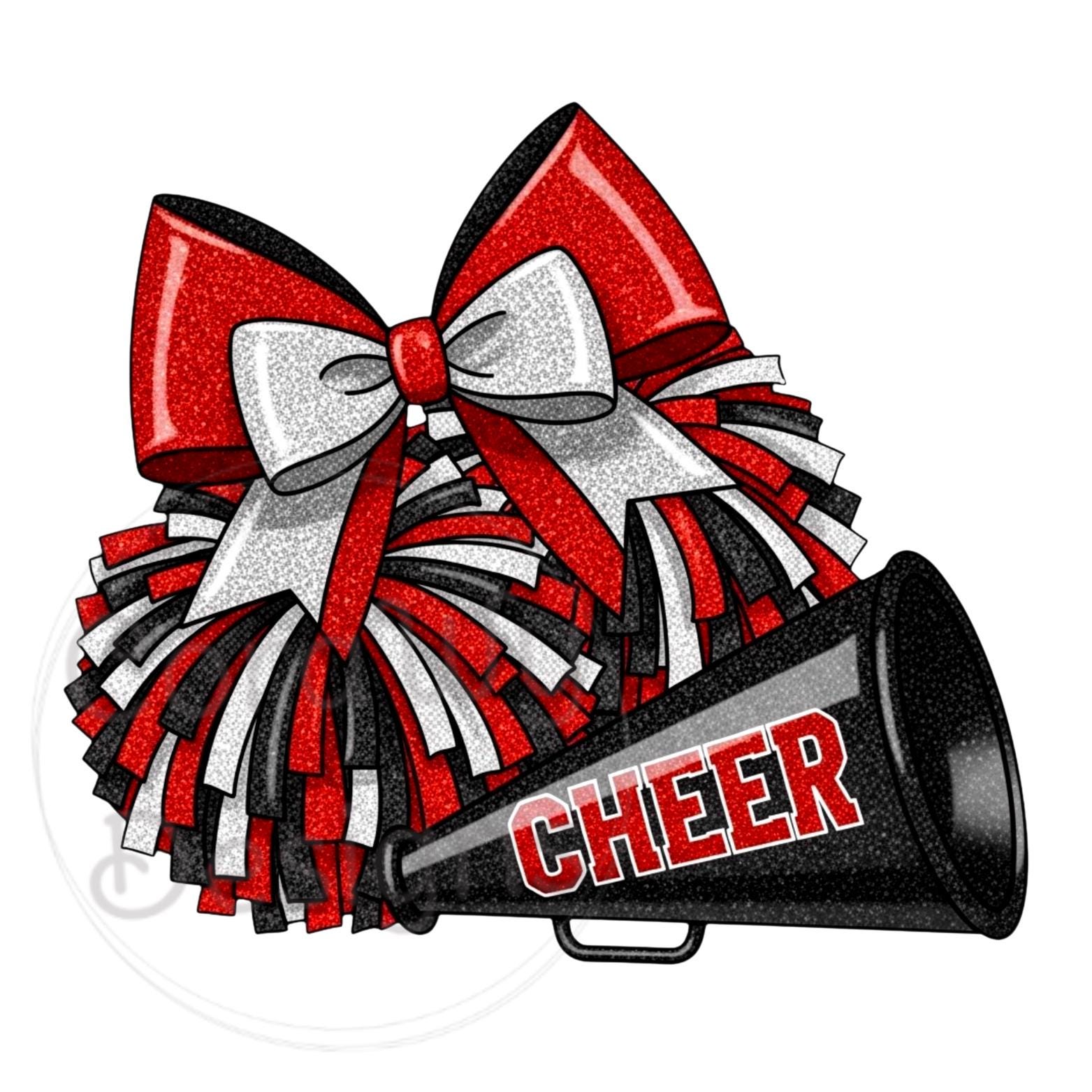 Cheer Red Silver Black PNG Digital Download - Etsy