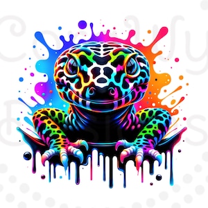 Leopard Gecko Sublimation Digital Download PNG Lizard Reptile Clip Art Stickers Shirt Magnet Poster Design