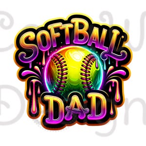 Softball Dad Sublimation Digital Download PNG Sports Design