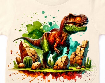 T-Rex Dinosaur Watercolor Sublimation Digital Download PNG Shirt Design