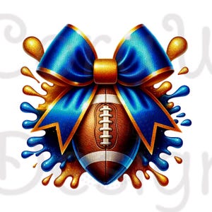 Cheer Blue Gold Football Sublimation Digital Download PNG Cheerleading Logo Game Day Shirt Cup Design