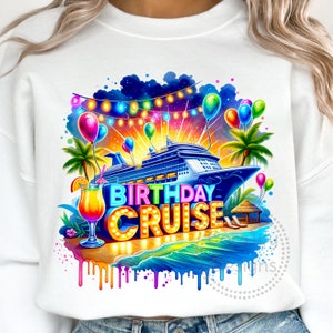 Birthday Cruise Watercolor Sublimation Digital Download PNG Design Gift for a Cruise