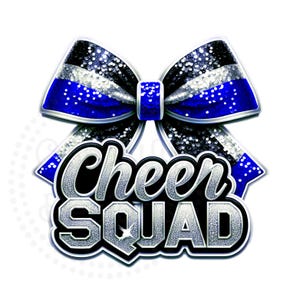 Cheer Squad Blue Sublimation Digital Download PNG Cheerleading Design
