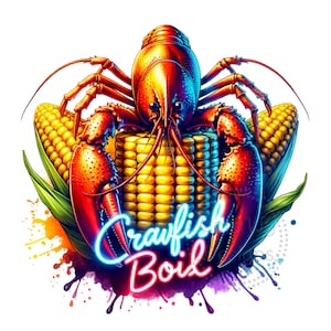 Crawfish Boil Watercolor Sublimation Digital Download PNG Design Gift for Crawfish Lovers