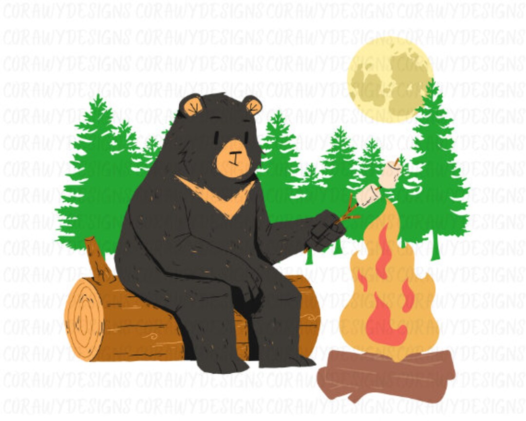 Bear Camping Png Digital Download Png Downloads Bear - Etsy