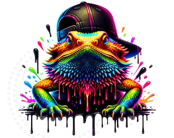Bearded Dragon Sublimation Digital Download PNG Lizard Design