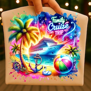 Family Cruise Trip Watercolor Sublimation Digital Download PNG Cruise Vacation Design
