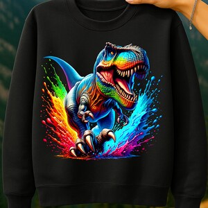 T-Rex Aquarell Sublimation Digitaler Download PNG Dinosaurier Design Bild 3