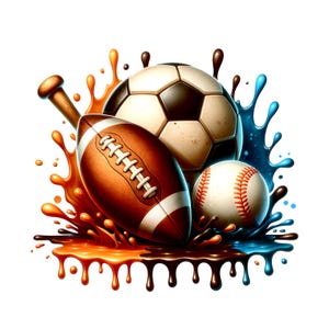 Soccer Football Baseball Sublimation Digital Download PNG Sports Game Day Design