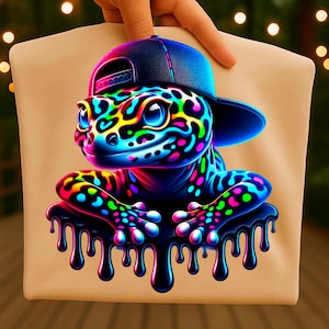 Descarga digital de sublimación de gecko leopardo PNG, diseño de reptil