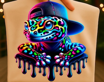 Leopard Gecko Sublimation Digital Download PNG Reptile Design