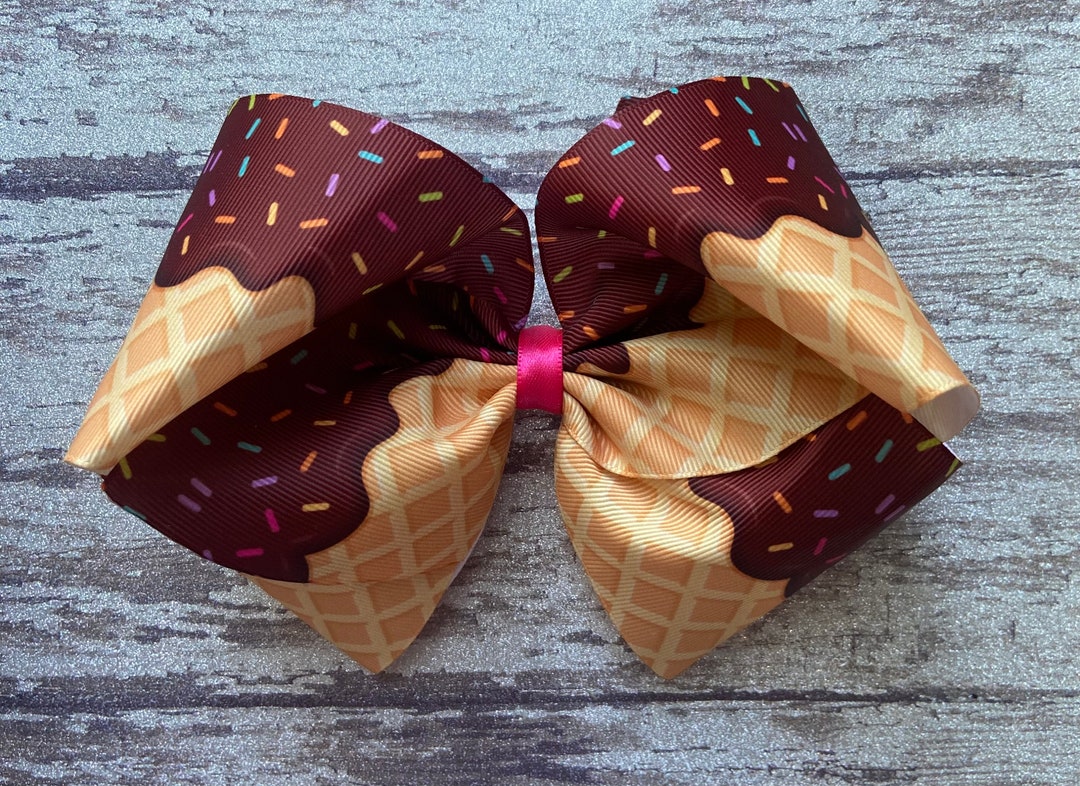 Ice Cream Cone Hair Bow/six Inch Bow/summer Hair Bow/confetti Etsy