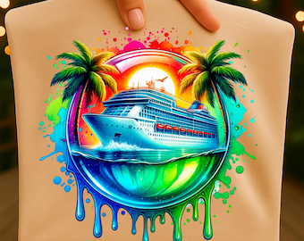 Cruise Ship Sublimation Digital Download PNG Vacation Design