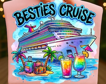 Diseño de camiseta de vacaciones con descarga digital PNG de Besties Cruise