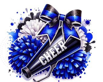 Cheer Watercolor Sublimation Digital Download PNG Cheerleading Design