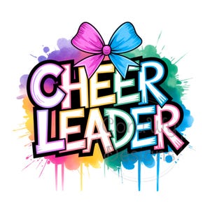 Cheerleader Sublimation Digital Download PNG Cheer Bow Design