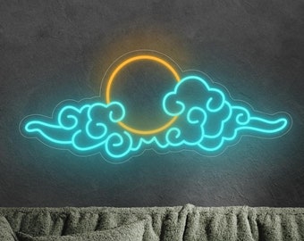 Japan Anime cloud sunset neon sign - Sunset cloud anime wallart led light - Japan neon sign - Japanese cloud manga art - handmade in France