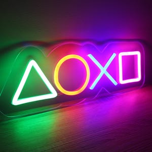 gaming neon led sign - Gaming room wallart led light - video games lamp - gamer decor - gaming room gift handmade in France