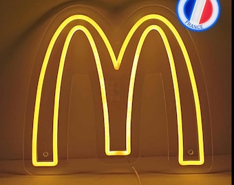 Mac Donald's neon led sign - fast food led wallart - golden arches lamp - USA restaurant neon light - Big Mac led light - Mac Donald's sign