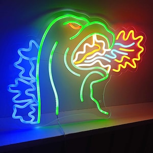Godzilla King of Monsters Neon led light sign - Dinosaur monster Godzilla led wallart - Movie led light - Handmade in France image 1