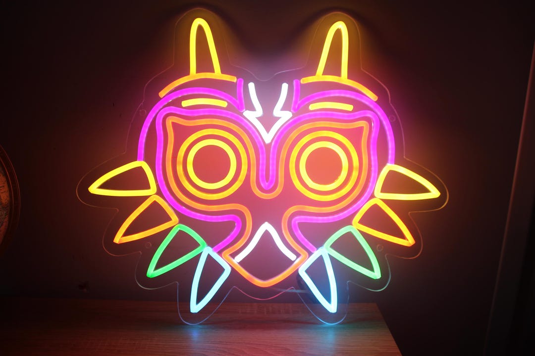 Majora's Mask Gaming Fanmade Neon Led Light - Wallart Majora's Mask Fan ...