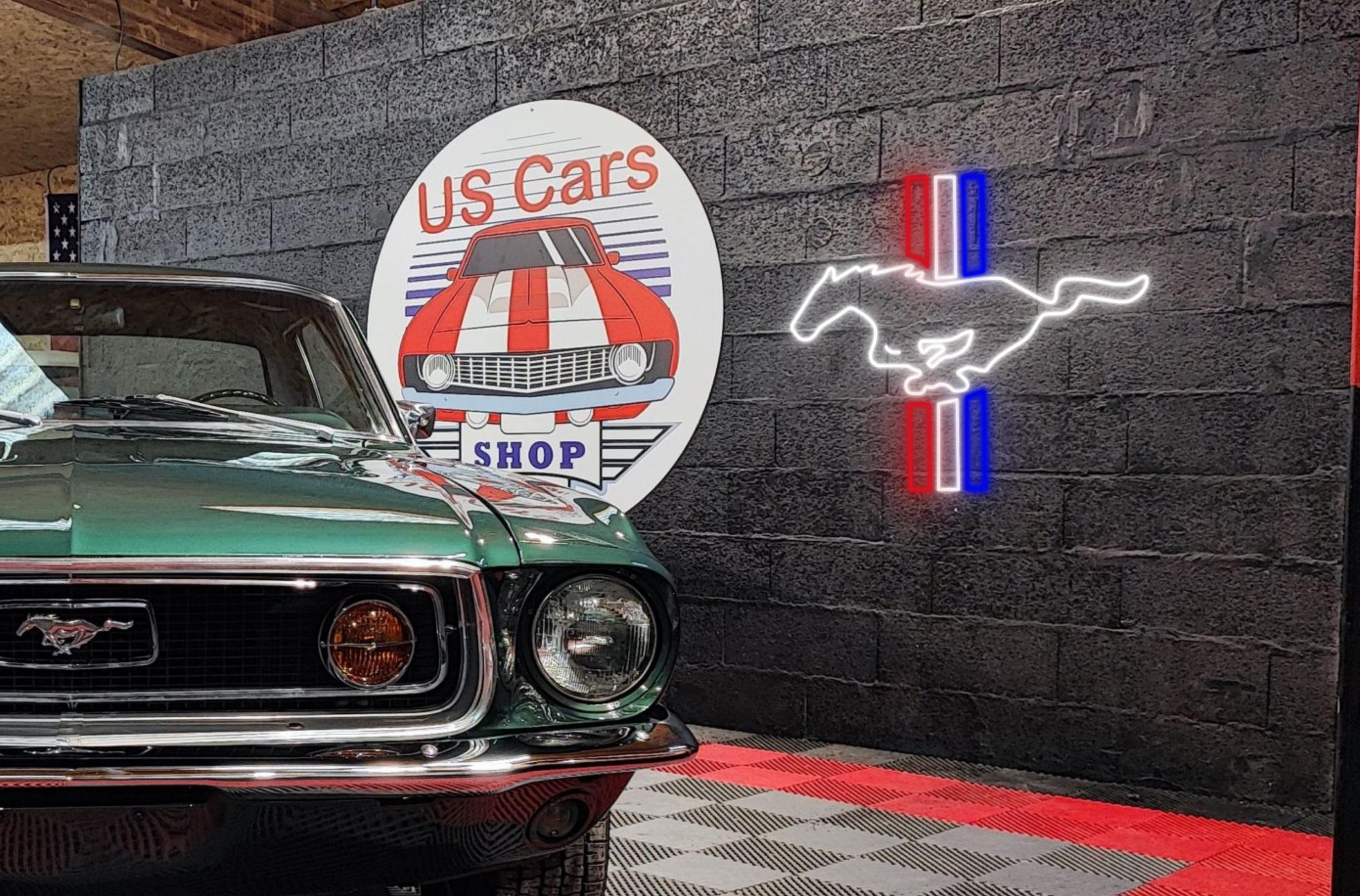 Mustang Neon Led Sign - Garage Led Light Wallart - Man Cave Retro