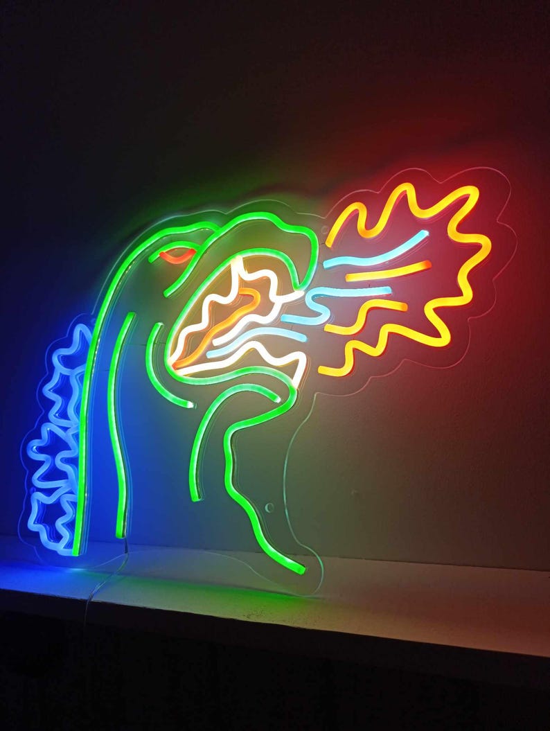 Godzilla King of Monsters Neon led light sign - Dinosaur monster Godzilla led wallart - Movie led light - Handmade in France image 3