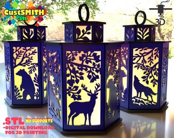 3D Printable Animal Lantern Tea Decoration STL file