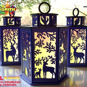 3D Druckbare Deer Lamp Decoration STL Datei