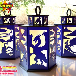 Lampada 3D drago STL / Modello di luce notturna fantasy / File stampabile con base LED / Decorazione con creatura mitologica