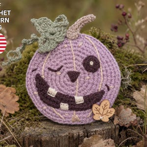 Padrão de chaveiro de abóbora de crochê | Amigurumi de abóbora plana em PDF | Tutorial de mini pingente de Halloween